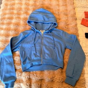 Blue Cropped Hoodie